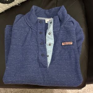 Vineyard Vines Heathered Blue Quarter-Zip